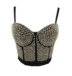 Perles acryliques Shine Top de tube de fête de boîte de nuit avec soutien-gorge intégré bralette crop top femmes camis tops sexy vêtements féminins x074498741