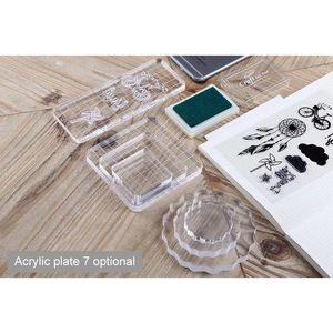 Bloque de acrílico para sellos Clear Stampes Montados de goma montados DIY RACA DE RATA Clear Foto Álbum decorativo Herramienta hecha a mano