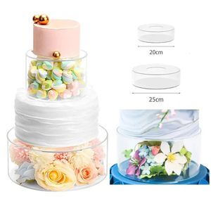 Acryl -cake staat round acryl dessert display houders dessert bakkerij stand verjaardag feestje bruiloft diy cakes board base 231221