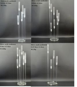 Candelabra acrílico Todos los candelabros transparentes Partes de boda Candlesticks Centríesgos de mesa Soporte de flores Big Candelabrum