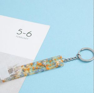 Acryl kaarttrekker sleutelhanger hanger draagbare contactloze grabber kaart sleutelhangers sleutelhanger 12 kleuren