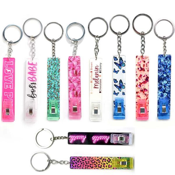 Acrylique carte extracteur porte-clés pendentif Portable sans contact porte-clés porte-clés carte de débit carte bancaire pour ongles longs