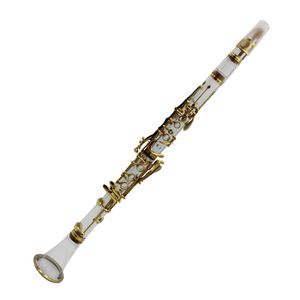 Corps en ABS transparent acrylique, clarinette plate B, clés plaquées or avec étui