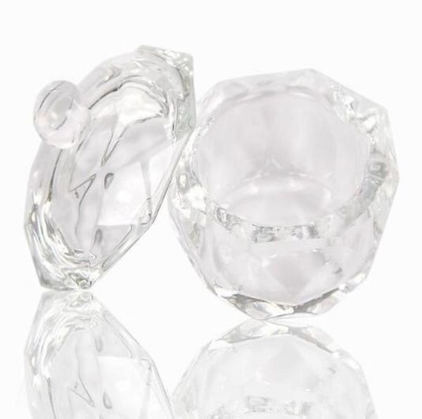 Bol à vaisselle Dappen en verre cristal acrylique, tasse avec capuchon, poudre à paillettes liquide, Caviar, outil d'art des ongles rond KD15633311