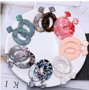 Acrylische oorbellen 2019 grote verklaring oorbellen voor vrouwen hars ovale vierkante geometrische drop dangle oorbellen boheemse sieraden GB895