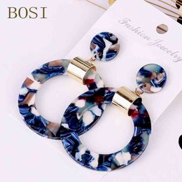 Boucles d'oreilles en acrylique pour femmes, style Boho, en acétate, goutte d'eau, mode, grands accessoires bohème, géométrique, luxe, visage tendance, 2022