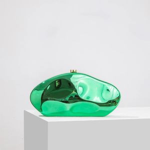 Sac d'embrayage en forme d'oeuf en acrylique or argent bleu vert femme concepteur de soirée soirée mignonne sac à main de coque perle mignon 240329