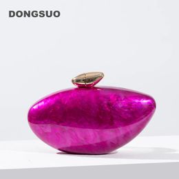 Sac d'embrayage en forme d'oeuf en acrylique Femme de la soirée concepteur mignon sac à main rose sac à main de haute qualité 240321