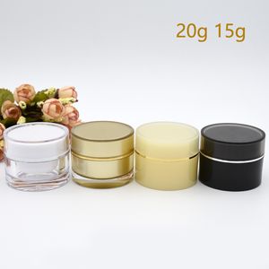 Pot cosmétique vide en acrylique 5g 15g 20g, récipient de poudre de crème, 30g 50g, pots d'emballage de gommage corporel en acrylique, soins de la peau avec doublure