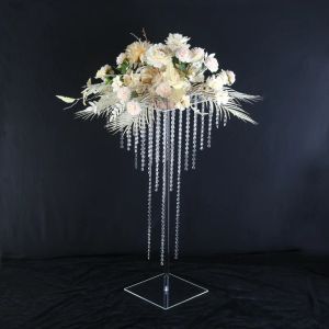 Support à fleurs en acrylique de 40 pouces de haut, chemin de luxe, pièce maîtresse de mariage, décoration de Table d'hôtel à domicile