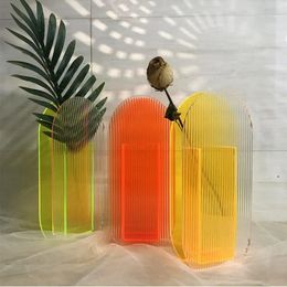 Acrylbloemvaas Kleurrijk Modern Contemporary Design Floral Container Decoration for Home Office 240417