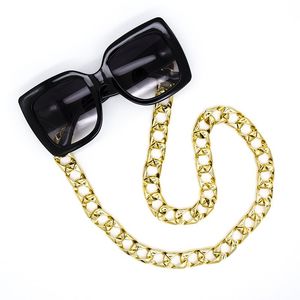 Acryl Glazen Ketting Mode Zonnebril Link Opknoping Nek Brillen Touw Plastic Materiaal Verguld Lengte 70cm