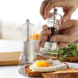 Grinder en acrylique Salt Pepper Mill Grinder Manual Grinder Salt Salt Salt Shaker Transparent Griding Kitchen Tool