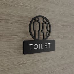 Acryl holle creatieve badkamer bewegwijzering toilet mannelijke en vrouwelijke toiletborden wc luxe club hotel schuifdeur sticker bord