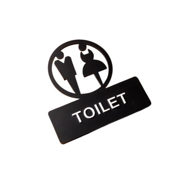 Acrylique Hollow Out Signal de salle de bain salle de restauration Hommes et femmes Signale de toilette WC Rappel Hôtel Hôtel Sticker Sticker Sticker Sticker