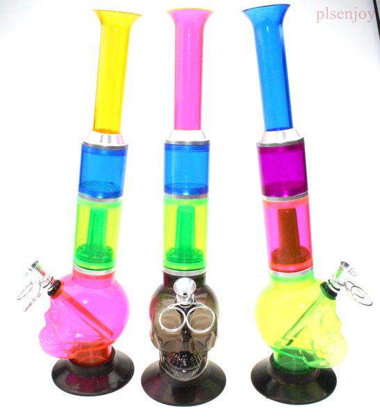 Cachimba acrílica de 13 pulgadas de alto para fumar tabaco Bong agua Shisha varios colores con caja de color al por mayor