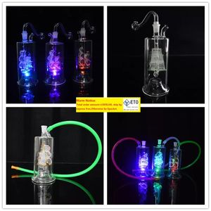 Acryl Hookah Smoking Cup Set Bottle Pipes met LED Light Shisha Slang Hookahs Water Bongs Oil Rigs Accessoires.