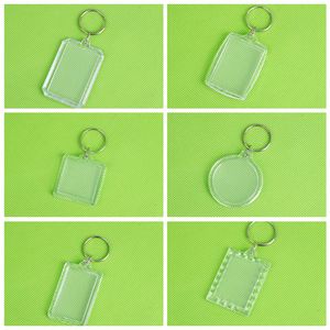 Acryl Keychain Blanks Invoegen Fotoframes en Mouldings Plastic Sleutelhangers Vierkante Rechthoek Hart Circular TX0039