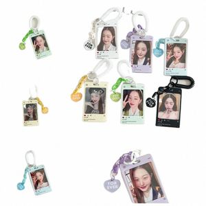 Acryl Kpop Photocard Holder Unieke ID -kaart Cover Hart IDOL FOTO CARD KAART KLEY RING ORNAMENTEN PENHENDER STUDENT V8RK#