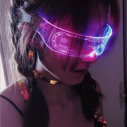 Gafas acrílicas con luz LED que brillan intensamente Tide Future Sense of Science and Technology Bar Dance Di Colorful Explosion Glasses