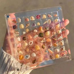 Acryl magnetische sieraden zeeschirmendoos kleine ambachten stenen nagel kunst kraal charme sieraden show organisator container case