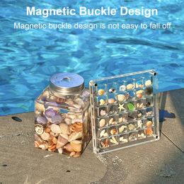 Acryl magnetische zeescheerschermbox veelzijdig 163664100 roosterorganisator voor edelstenen kralen Decoratieve snuisterijopslag 240522
