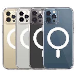 Étui de téléphone à amortissement transparent en acrylique pour l'iPhone 15 14 13 12 11 Pro Max avec package de vente au détail Dropshipping