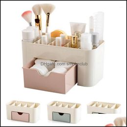 Acryl Make-upbox Organisatoren Grote capaciteit Sieraden Cosmetische opslag met der Plastic Lippenstift Houder Diversen Container Drop Delivery 2021