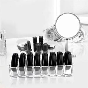 Acryl make -up compacte poederhouder blush oogschaduw lippenstift organizer 8 slots make -up display opslagcase voor acryl cosmetische houder