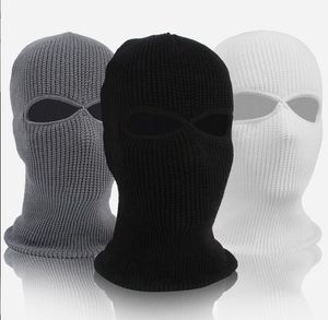 Máscaras acrílicas tejidas para hombre, gorro deportivo con calavera, cubierta para todo el rostro, 2 orificios, máscara de esquí, capucha, invierno, cálido, pasamontañas, gorros