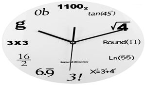 Acrylique Math Mur Clock Fashion Notticking Mute Wall Horloge Modern Design Modern Design Equation for Home Office School Watch16733784