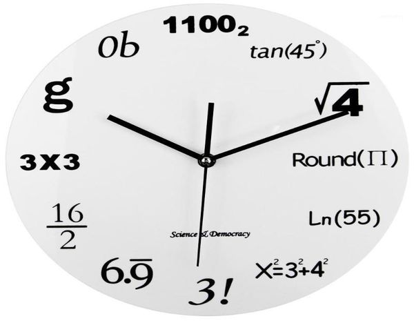 Horloge murale mathématique en acrylique, horloge murale muette, Design moderne, équation pour maison, bureau, école, 11876429