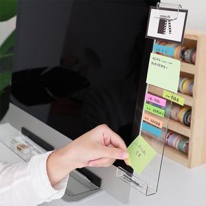 Acrylic Monitor Memo Board Transparent Name Card Phone Holder Message Note Sticky Notes Desktop Organizer Korean Stationery