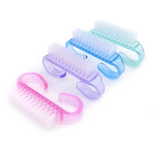 Acrylic Nail Brush 4 Color Nail Art Manicure Pedicure Soft Remove Dust Plastic Cleaning Nail Brushes File Tools Set