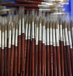 Brosse à ongles en acrylique rond Sharp 12141618202224 stylo sable kolinsky de haute qualité avec poignée en bois rouge pour peinture professionnelle6681212
