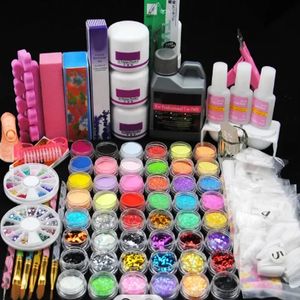 Kit de uñas acrílico suministros de uñas profesionales juego de cristal polvo de brillo de manicura de uñas