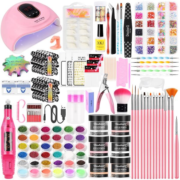 Kit d'ongle en acrylique avec perceuse et u V Light Full Nail Kit Full Nail Starter Kit de démarreur pour les débutants en acrylique avec tout 231227