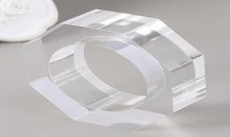 Acrylique Octogone Sonnets de serviette transparente Boucle de serviette décorative transparente pour le banquet de mariage Table de dîner de jllvvvvvr6961281