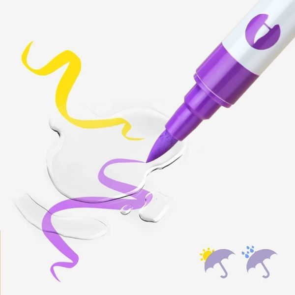 Tif de pinceau à stylos à peinture acrylique avec marqueur de peinture de couleur différente pour peindre sur diverses surfaces DIY Craft 12/26 / 36/48pcs
