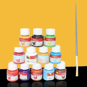 Acrylic verf Set 12 kunstverven voor canvas ambachten niet-giftige levendige kleuren Snelle droge schilderbenodigdheden