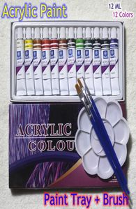 Acrylverf Tube Set Nail Art Schilderij Tekening Tool Voor De Kunstenaars 12 ml 12 Kleuren Voor Penseel En Verf lade8710556