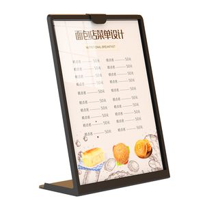 Acryl Paneel Menu Display Stand A4L-vormige verticale tabelkaart Tabel Brand High-end plastic wijncatalogus Menu A5 Type naamkaart