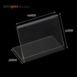 Acrylic Photo Frame Mini Paper Name Card Frame Slant Picture Frames Stand L Crystal Transparent Photo Holder Photo Display Stand