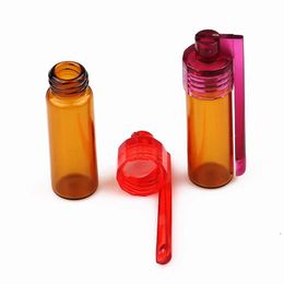 Bouteille en plastique acrylique Snuff Snorter Dispenser Bullet Rocket Snorter Glass Vial pill case container box avec cuillère couleur multiple 000