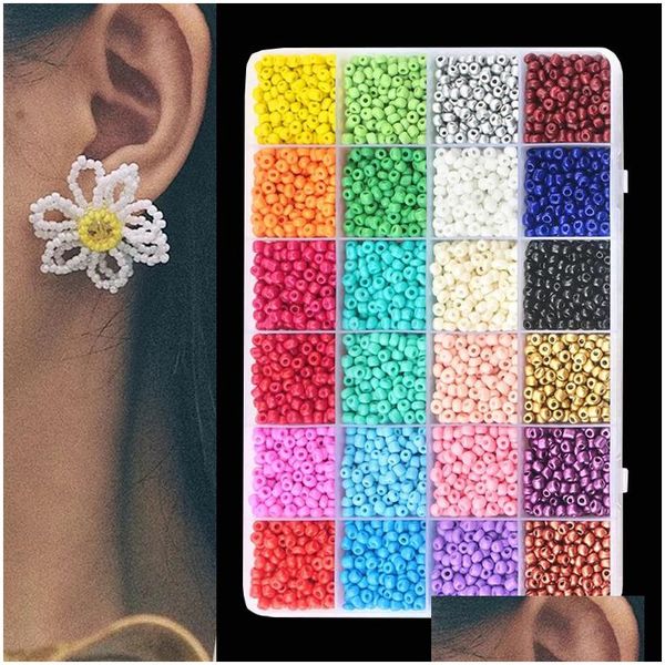 Plastique acrylique Lucite 4000-28800 pièces 2/3/4 mm perles de rocaille en verre pour la fabrication de bijoux bracelets à faire soi-même collier bague artisanat bijoux en vrac Dh3Ue