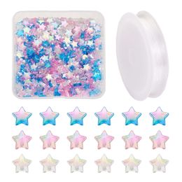 Acryl Plastic Lucite 480 Stuks Ster Transparante Acryl Kralen met Helder Elastisch Kristallen Koord voor DIY Kinderdag Stretch Armband Sieraden Maken Kit 230809