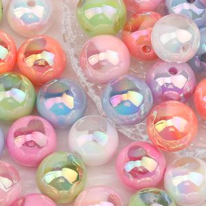 Acrylique Plastique Lucite Cordial Design 100Pcs 16*16MM DIY Perles Making/Effet Aurore/Forme Ronde/Perles Acryliques/Composants de Bijoux/Fabriqués à la Main 230820