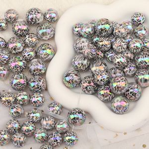 Acrylique Plastique Lucite Cordial Design 100Pcs 16/20MM DIY Perles Making/Aurora Leopard Print Effect/Hand Made/Acrylic Beads/Jewelry Findings Components 230820
