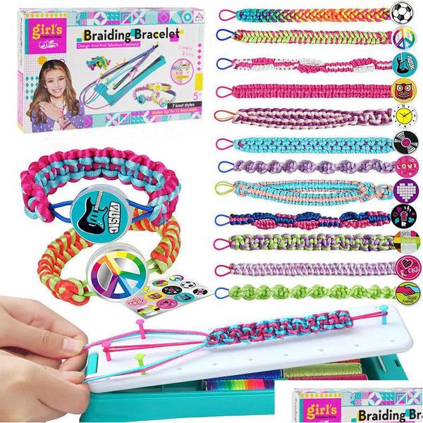 Kit de fabricación de pulseras de la amistad de Lucite de plástico acrílico para niñas, kits de manualidades DIY, juguetes, regalos de cumpleaños, regalos de Navidad, suministros para fiestas y viajes A Dh5Ug