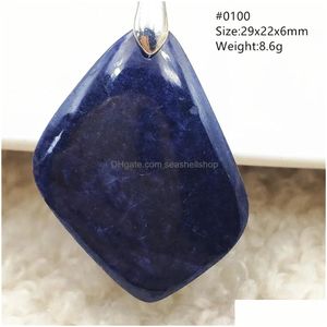 Acrylique, plastique, Lucite Lucite naturel bleu saphir pendentif femmes hommes perles collier de pierres précieuses goutte d'eau ovale mode cadeau bijoux Dhcaf